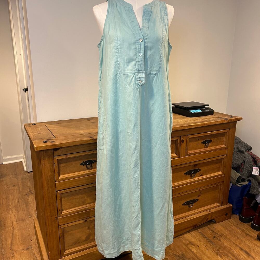 J JILL LOVE LINEN Sz M 100% Linen Maxi Shift
Aqua Natural Minimalist Clean Girl